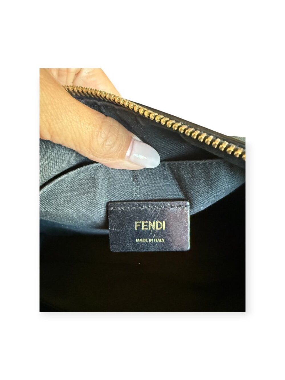Fendi Bag Bugs Monster Eyes Vitello Leather Clutch | Black - Picture 5 of 7